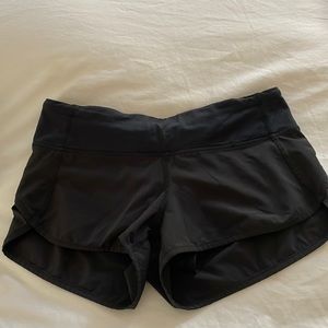 Black lululemon short shorts size 4